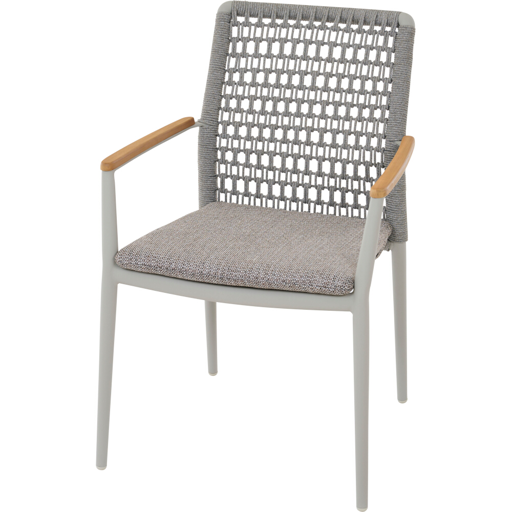 Stapelsessel CORTINA in Farbe Aluminium matt seidengrau/taupe grau, Moebel, Stuhl, Sessel