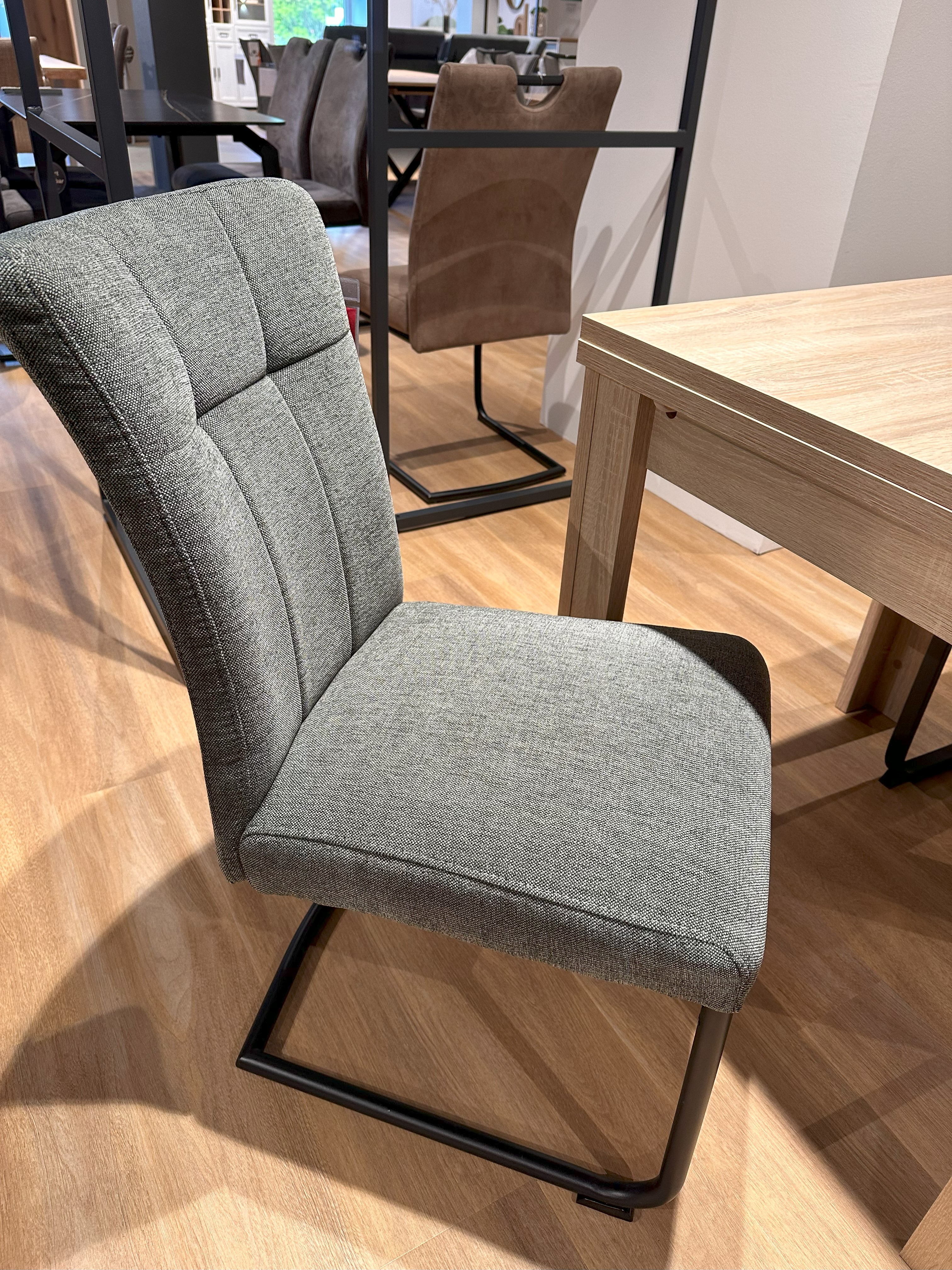 MCA Furniture Schwingstuhl CALANDA CASS77OL ca. B46 H92 T63cm in Stoff Chenille Optik olive, Moebel, Stuhl
