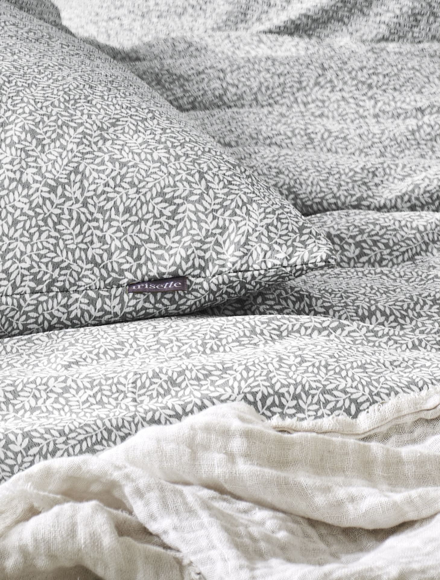 irisette Seersucker Bettwäsche 155x200 in ca. 155 x 220 cm silber, Dekoration für Zuhause, Decke, Leinen, Bett, Mobiliar