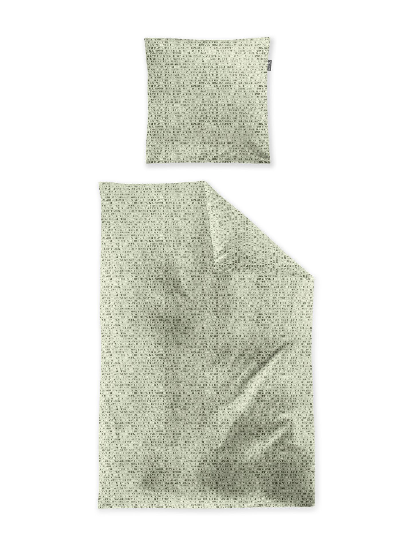 irisette Seersucker Bettwäsche 155x200 in ca. 155 x 220 cm, Dekoration für Zuhause, Leinen, Kissen, Serviette