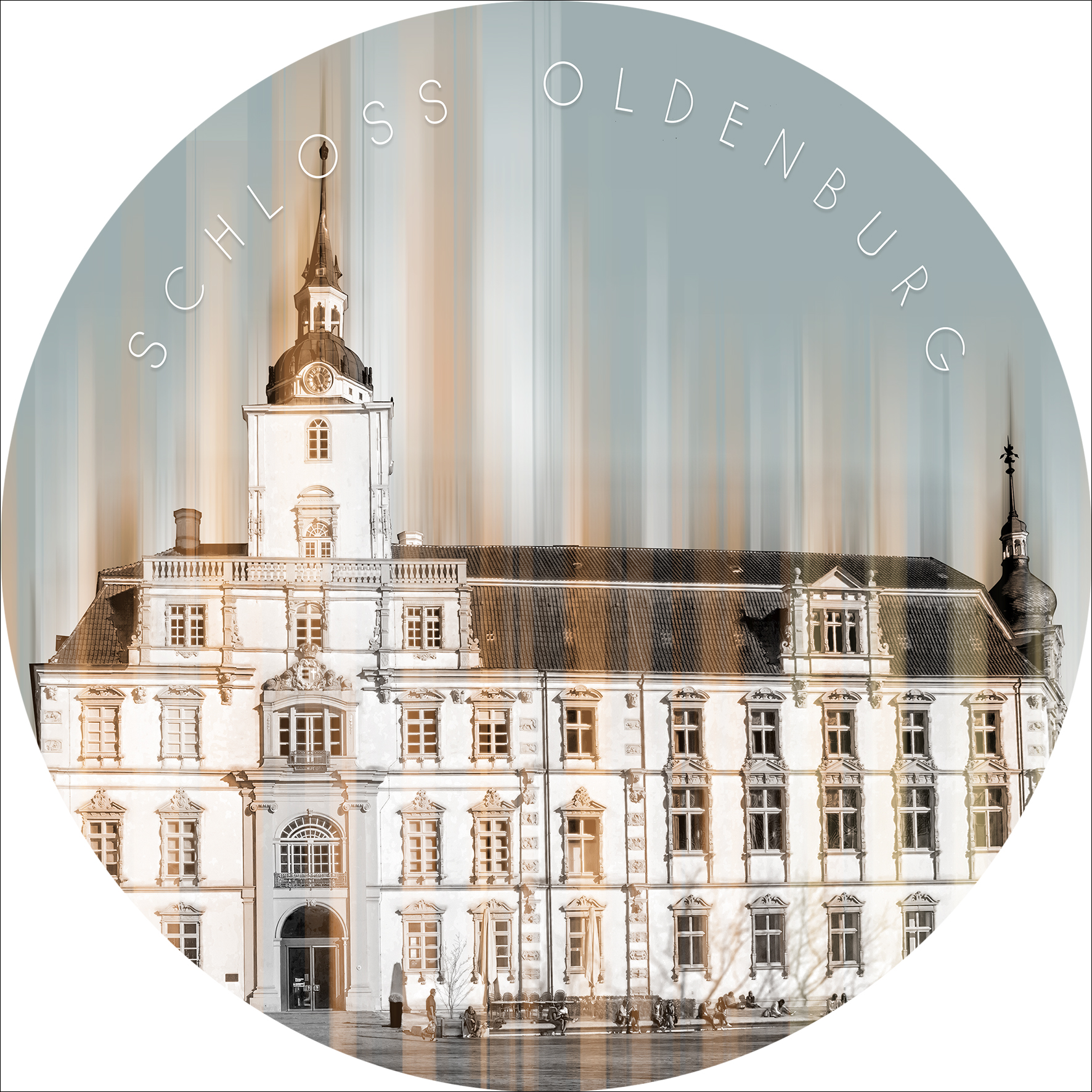 ProArt Glas-Art Ø 50cm OLDENBURG, Stadt, Gebäude, Glockenturm, Turm, Turmspitze