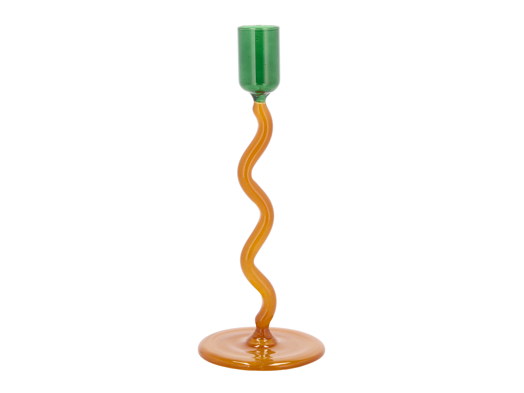 Villa Collection Glaskerzenhalter 8,5 cm in Farbe grün/amber