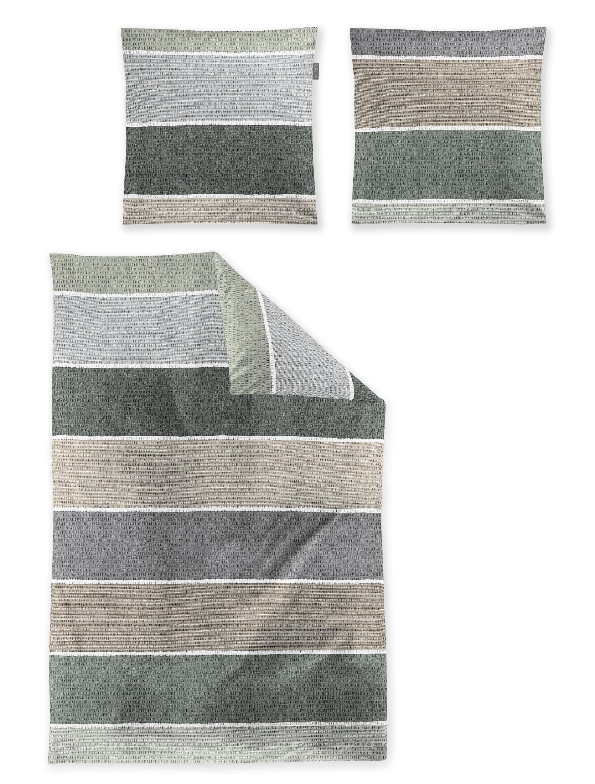 Irisette Seersucker Bettwäsche EASY ca. 155x220cm in Farbe grün