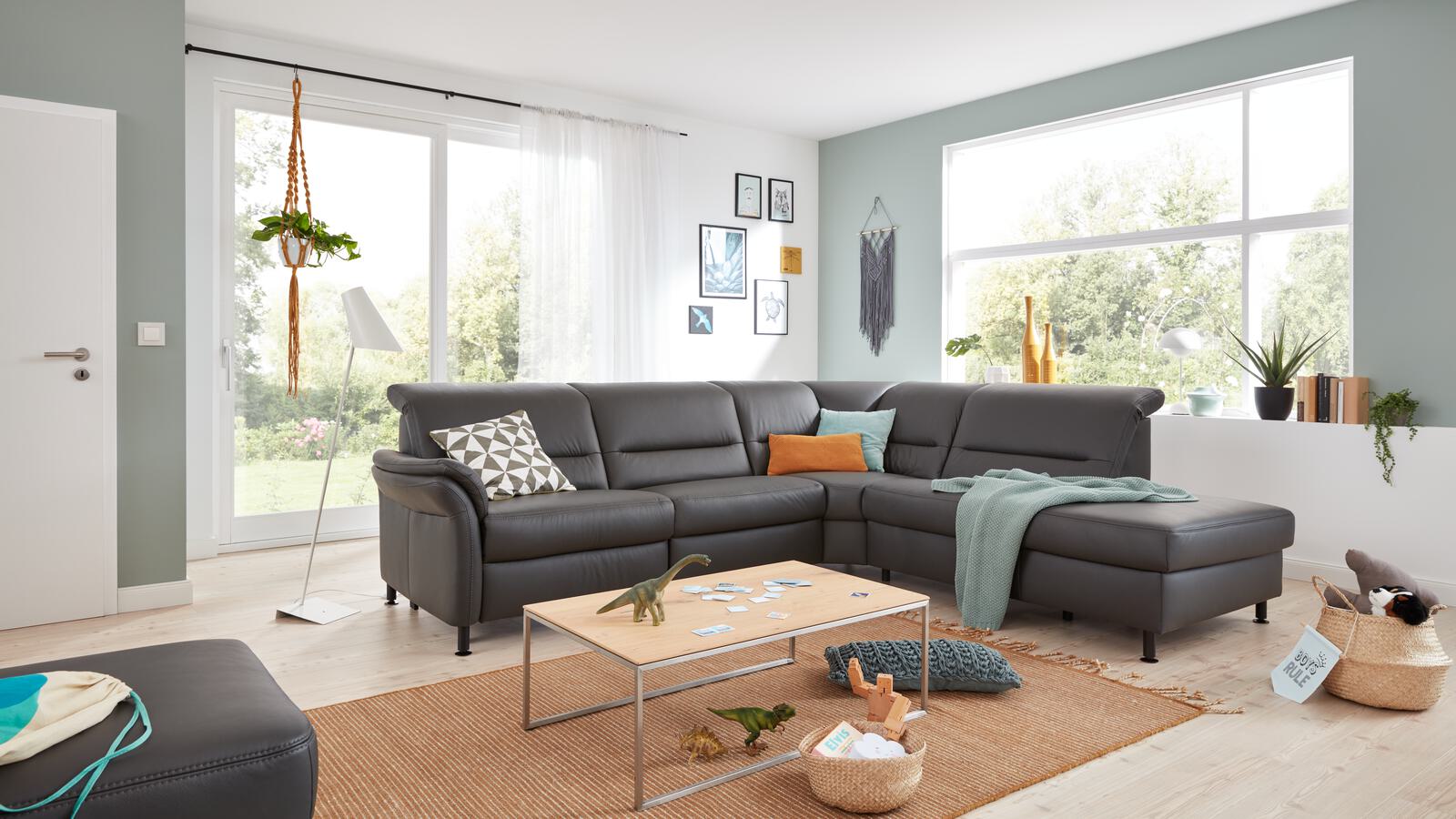 Modulmaster Polstereckgruppe MM-PN1148 ca. 294x255cm in Leder Torro anthrazit