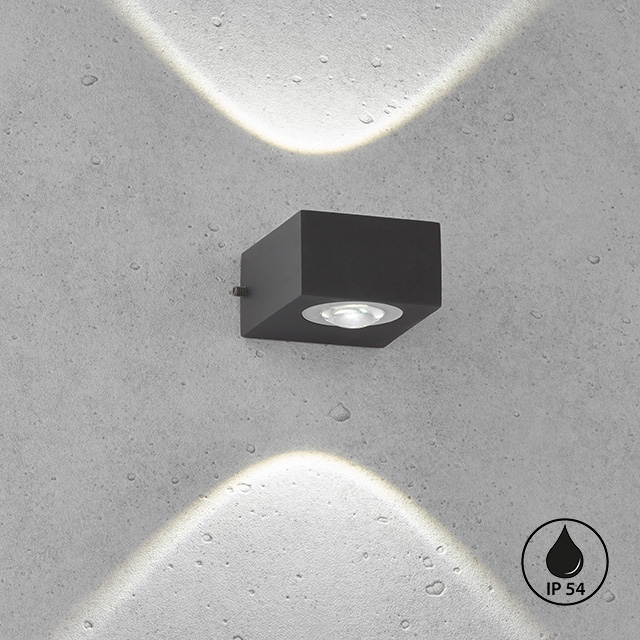 Fischer & Honsel LED-Wandleuchte HELSINKI in Metall schwarz/Acryl klar