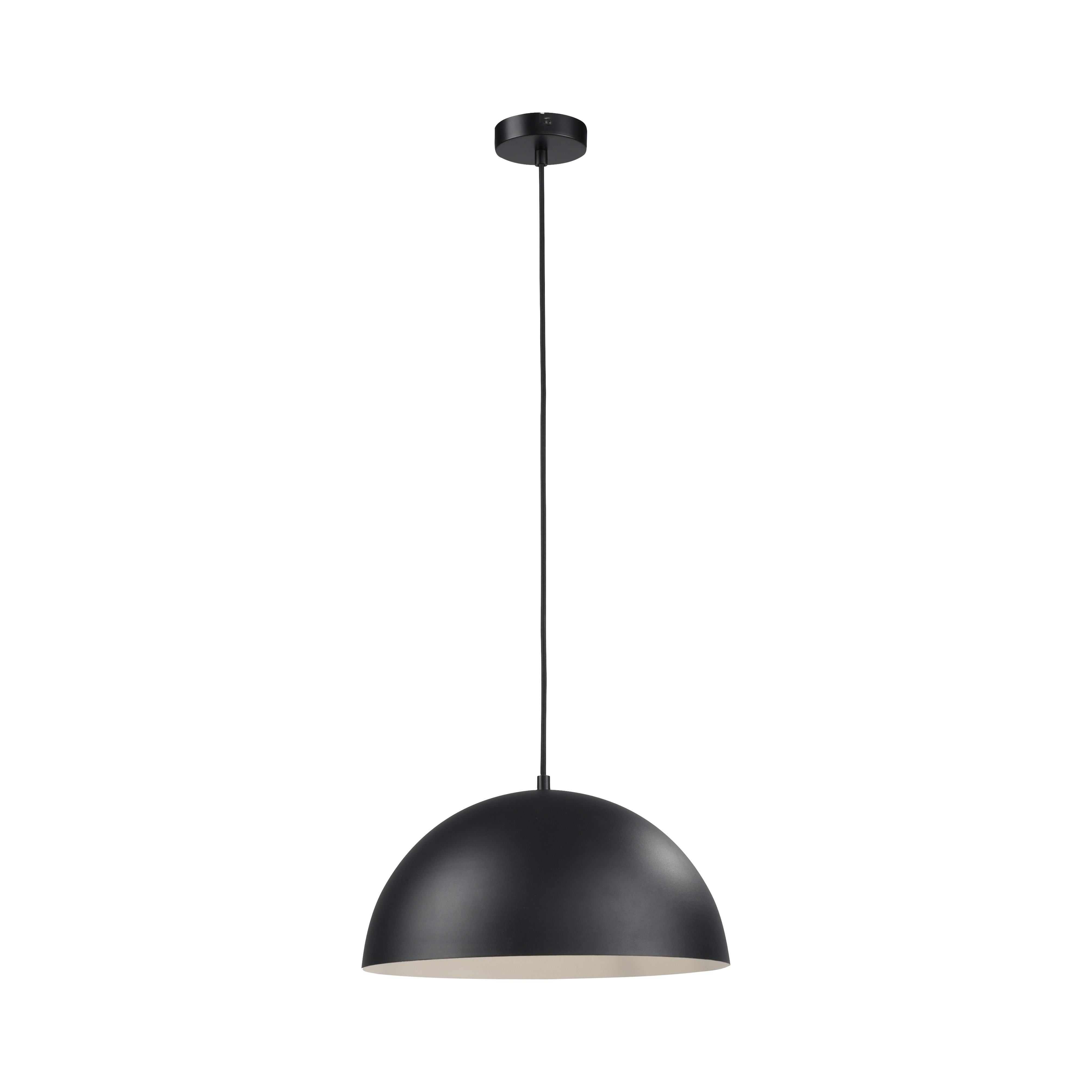 SCHÖNER WOHNEN-Kollektion Pendelleuchte ALI in Schwarz, Deckenleuchte, Hängelampe, Schwarz, Metall, Halbkugel