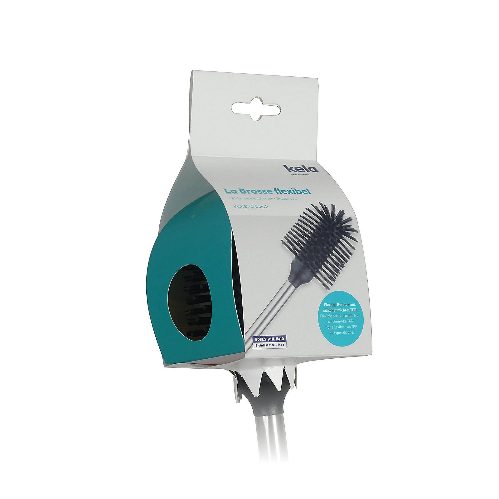 Kela WC-Bürste La Brosse Kunststoff Schwarz, Haarbürste, Bürstenkopf, flexibel, Stahl, Ergo-Griff, Kela, Kamm?, Haarbürste, flexible Borsten, Stilvolles Zubehör