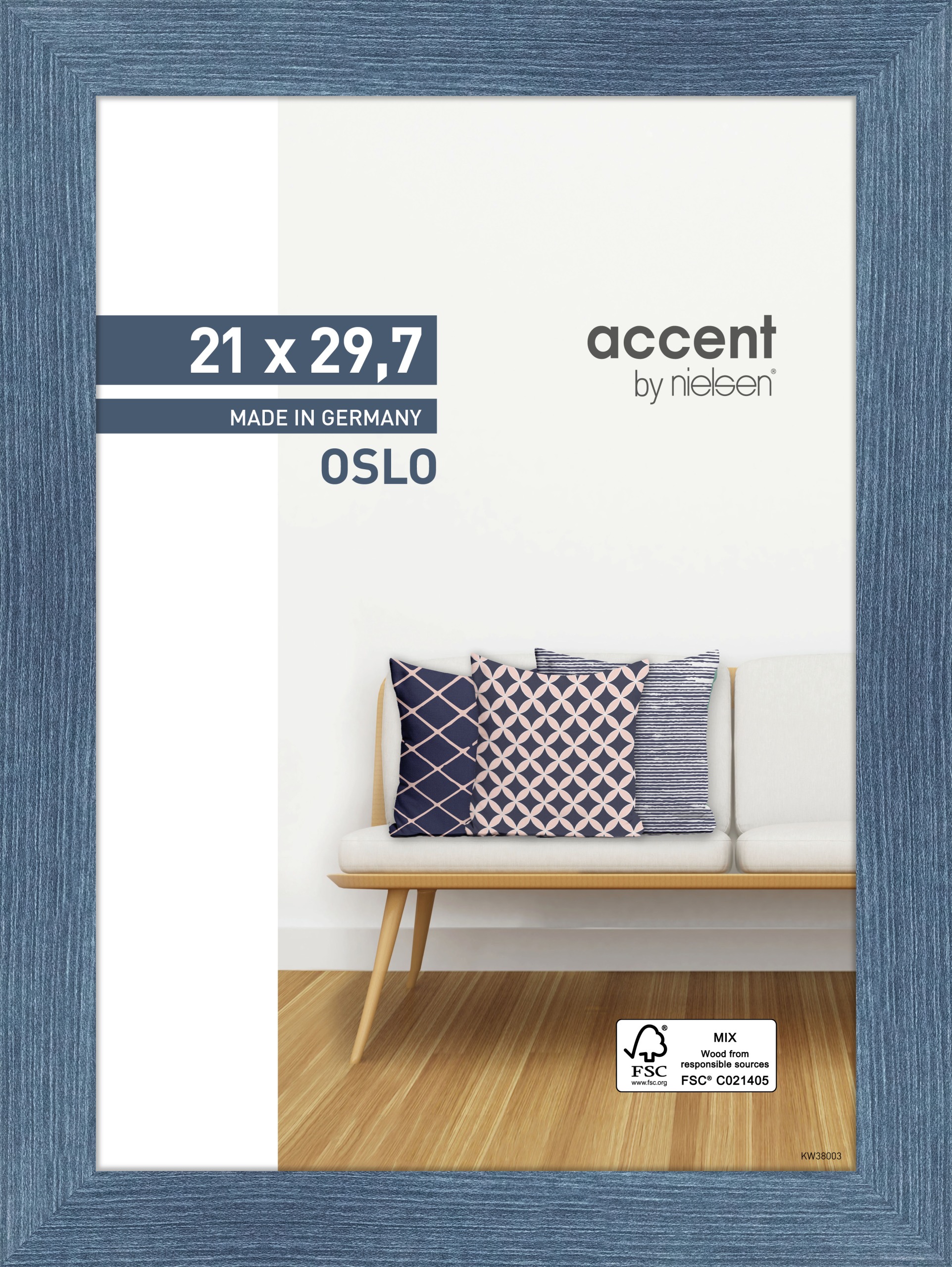 Bilderrahmen Oslo 21x29,7cm OSLO in Blau Accent by Nielsen Holz Bilderrahmen Oslo ca. 21x29,7cm in Farbe Blue
