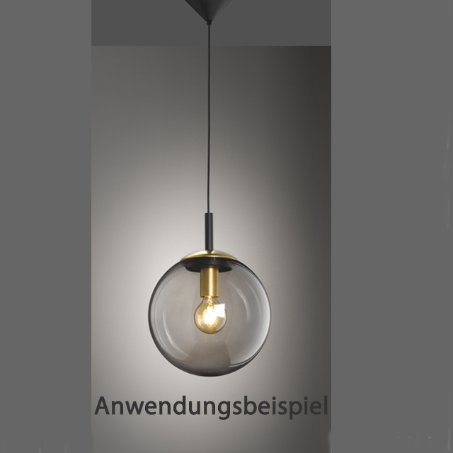 Fischer & Honsel Pendelleuchte DINI in Kunststoff schwarz matt/Glas rauchfarbig transparent
