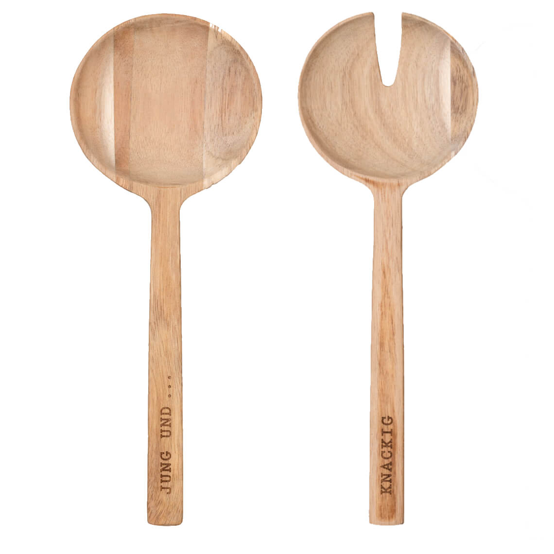Salatbesteck Jung und Knackig, Holzlöffel, Suppe Löffel, Küche, Holz, Spatel/Schneide?