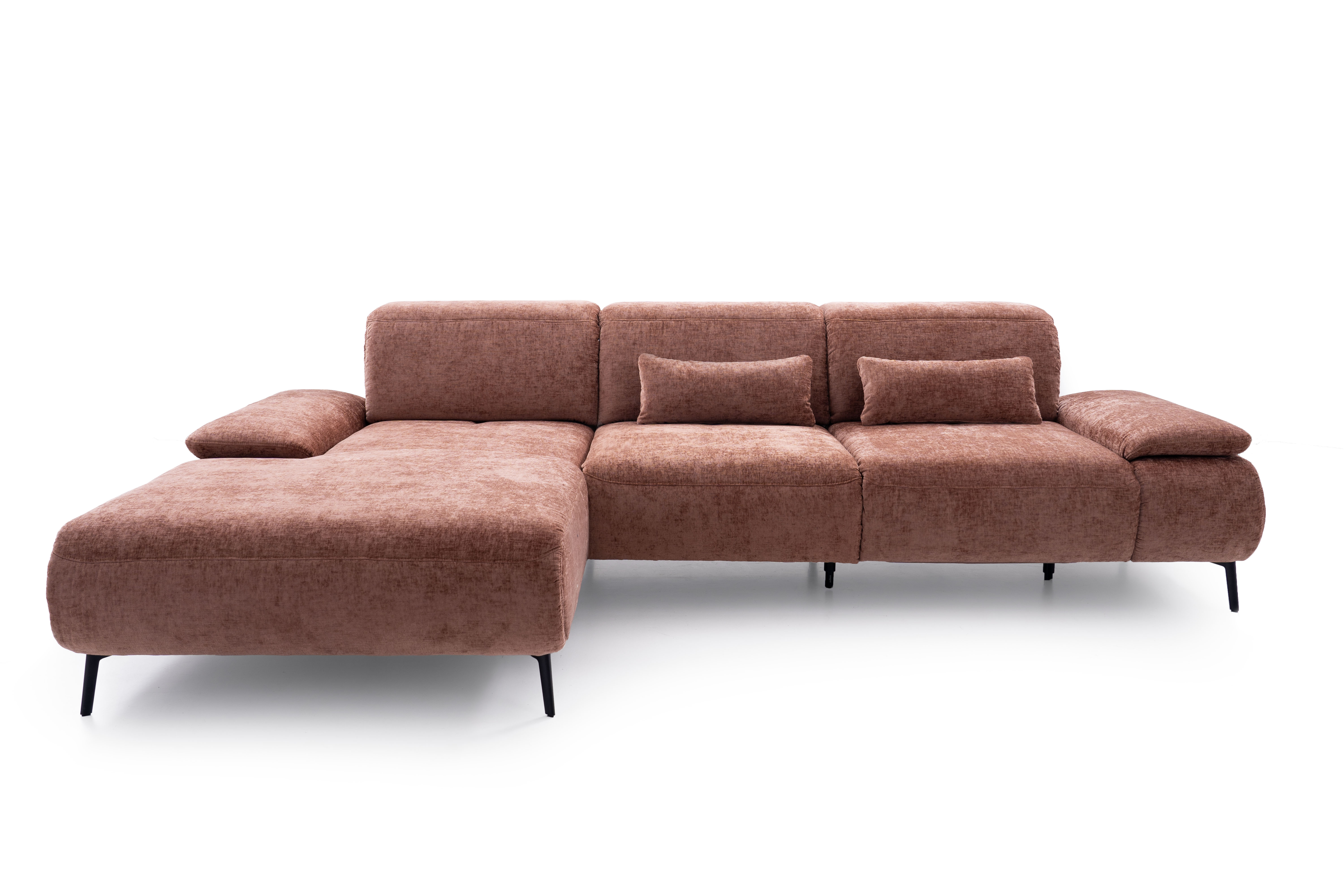 Poco Polstereckgruppe FRANKLIN ca. B310 H84 T202 cm in Stoff Nile kupfer, Couch, Mobiliar, Kissen, Dekoration für Zuhause