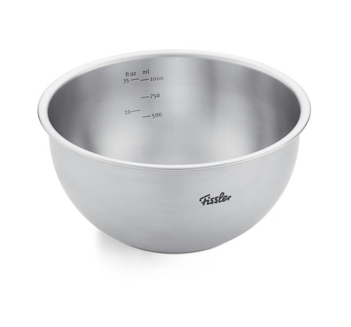 Fissler Rührschüssel in Edelstahl/ Silber, Kochschüssel, Nahrungsmittelbehälter, Mehlschüssel, Edelstahl, Maßskalierung