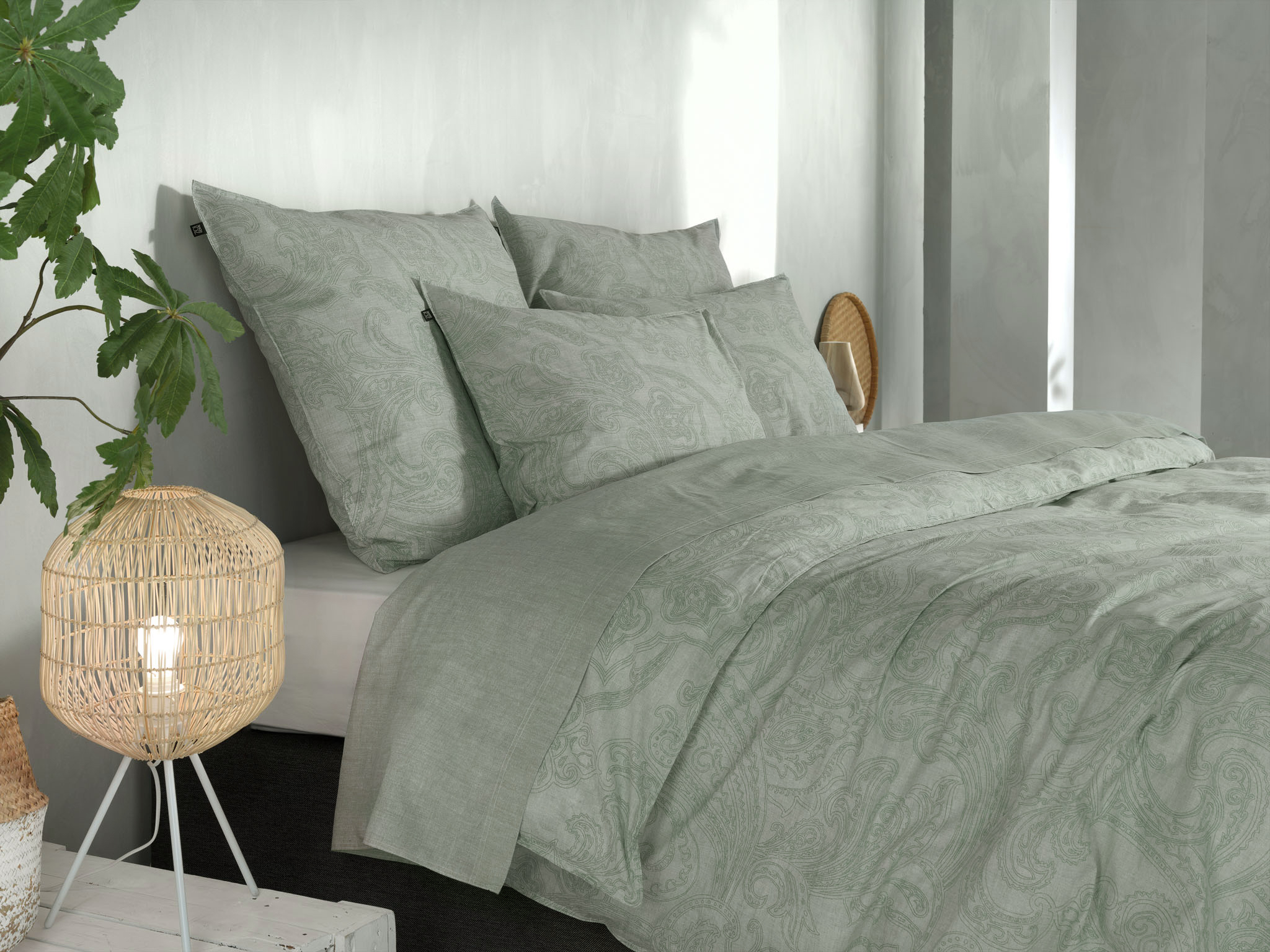 Heckettlane Bettwäsche ca. 155x220cm in Farbe Moss-Green