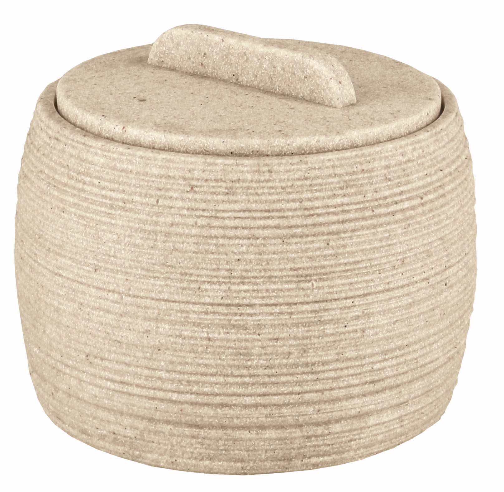 Kleine Wolke Wattedose SAND ca. 10,5x10,5cm in Farbe Macadamia, Wickeltopf, Aufbewahrungstopf, Korb, Deckel, Natürlicher Ton