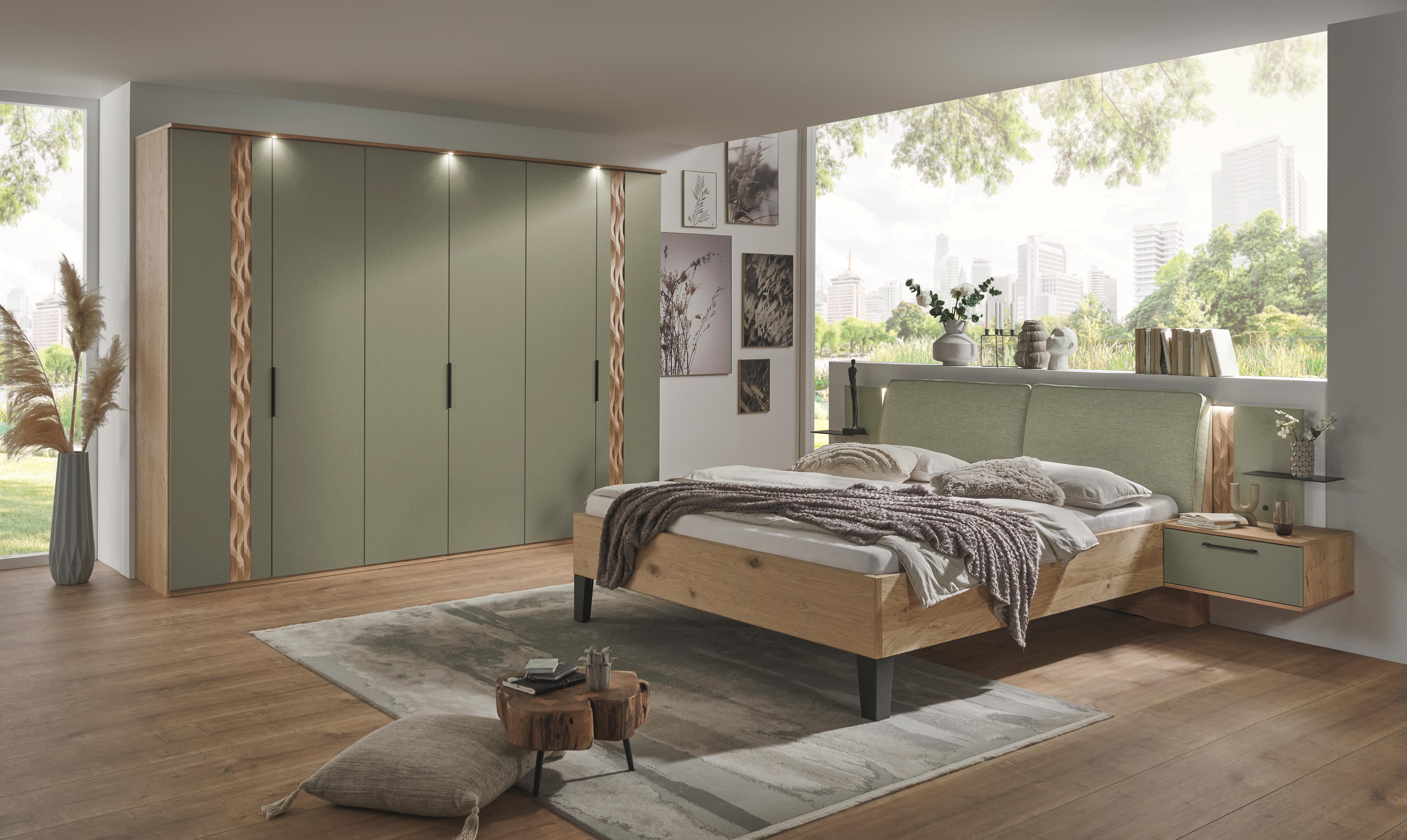 Disselkamp Luxus-Schlafzimmer CALLAO in 5844 Balkeneiche/Jungle green Disselkamp Luxus-Schlafzimmer CALLAO in 5844 Balkeneiche/Jungle green