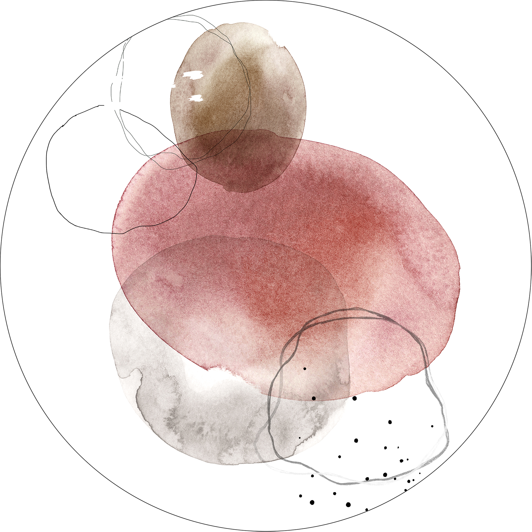 ProArt Glas-Art rund Ø 30cm Abstract Shapes V ProArt Glas-Art rund Ø 30cm Abstract Shapes V