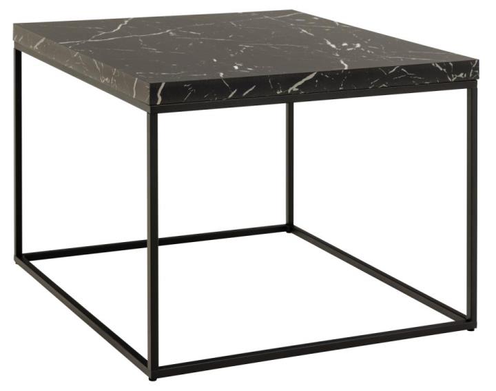 Actona Couchtisch BAROSSA ca. 60x60cm in Marmor Marquina schwarz/schwarz matt