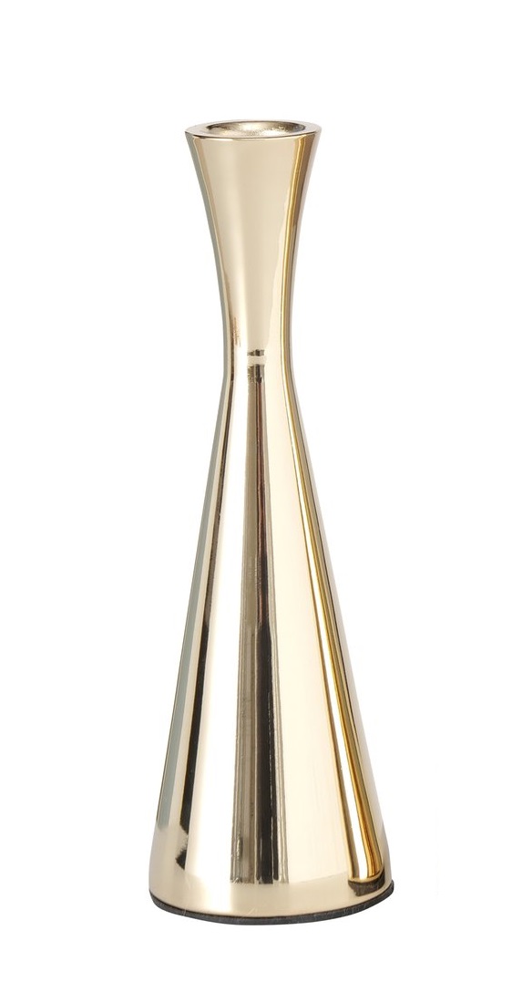 Boltze Kerzenleuchter Cone ca. 20cm in Farbe Aluminium gold