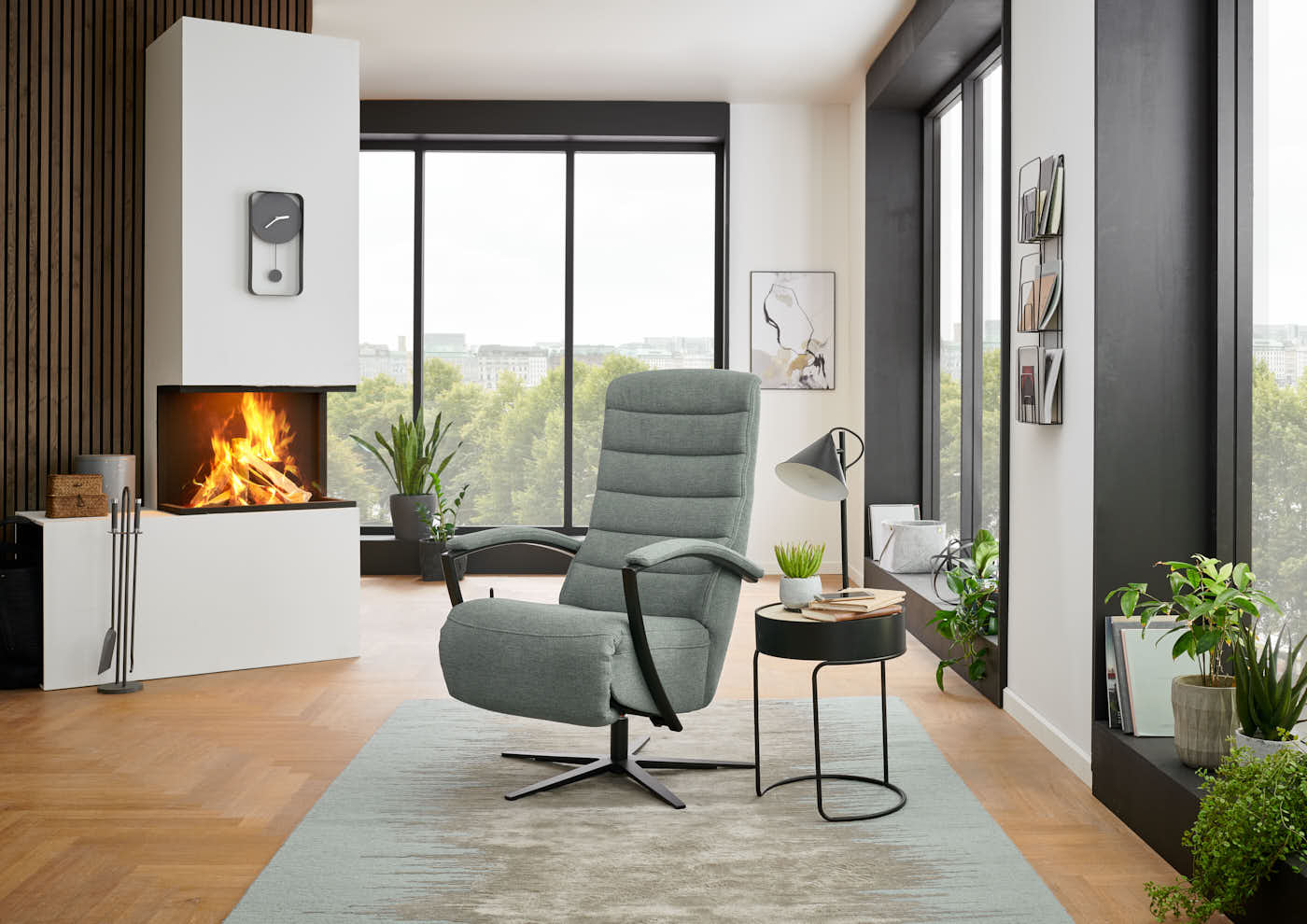 Relaxsessel RS20038 in Stoff Calido steel, Drinnen, Innenarchitektur, Kamin, Mobiliar, Stuhl