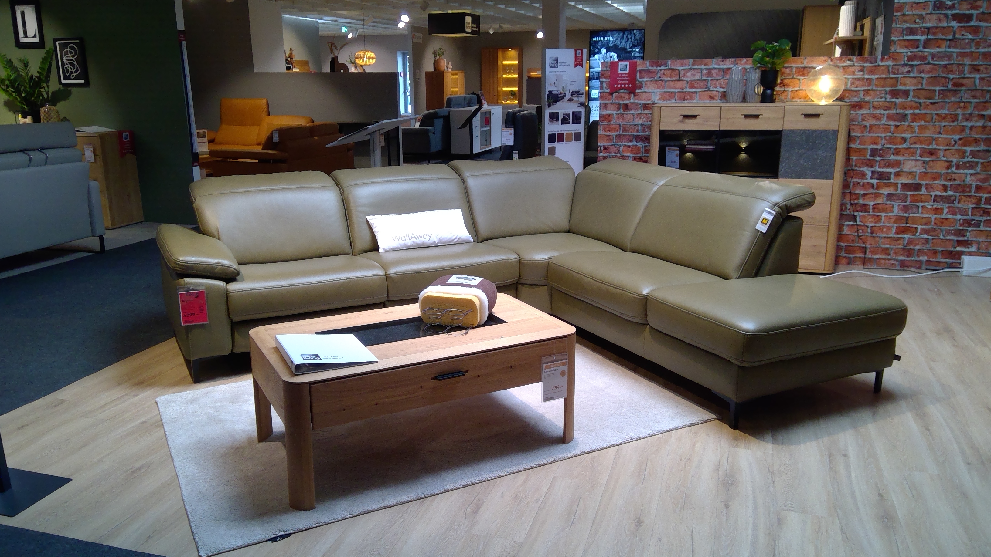Interliving Rundecke 4054 in Leder barolo ca. 287 x 254 cm