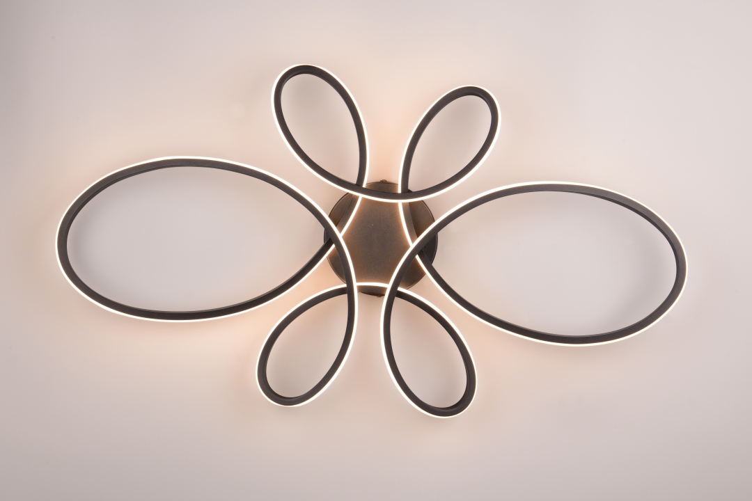 Trio LED-Deckenleuchte FLY 1-flammig in Farbe schwarz matt, Zubehor