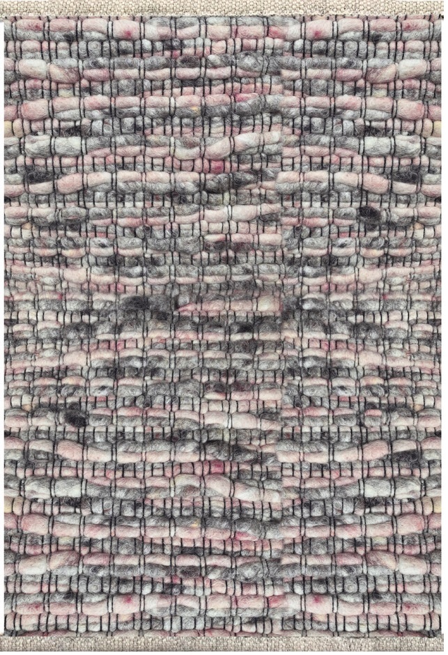 Tisca Handwebteppich Gonteno Flame ca. 70x130cm in Farbe grau rosé