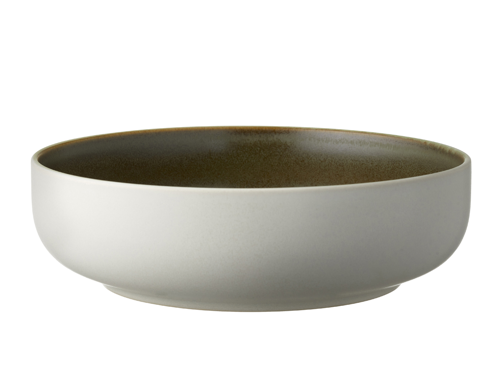 F&H Pastateller STUDIO ROUND NORTH in Farbe Matte white/Matte moss