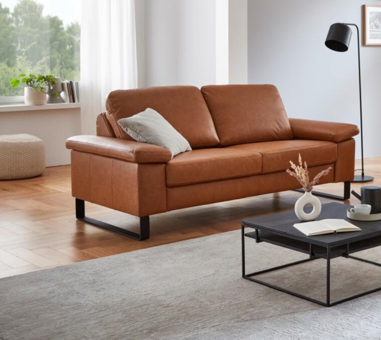 Sofa 2,5-sitzig COAST PREMIUM in Leder Vicenza cognac