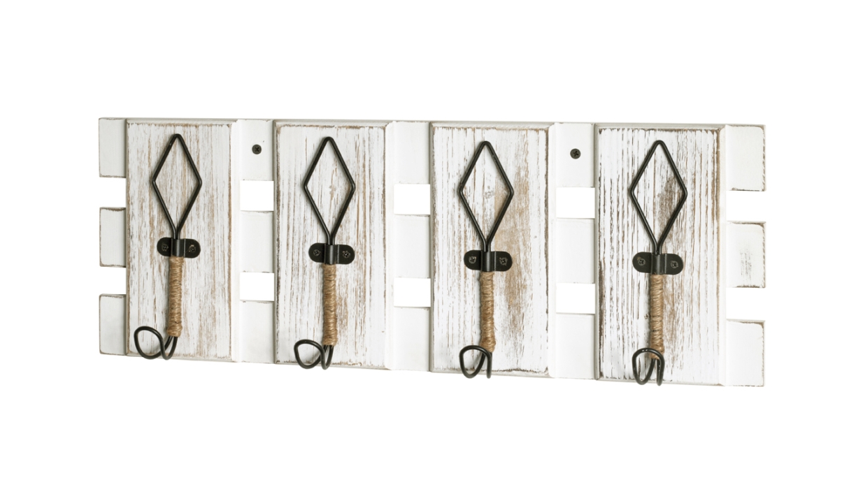 Haku Möbel Garderobenleiste ca. B55 H20 T7 cm in MDF mit Dekor in Vintageoptik, Kleiderständer