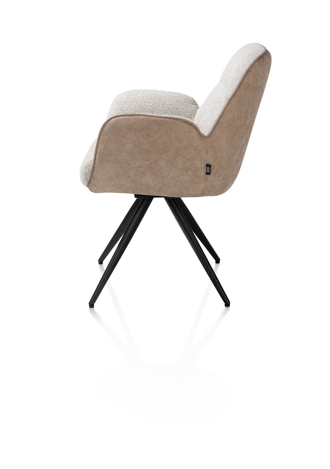 Henders & Hazel Armlehnstuhl PIPPA ca. B57 H85 T66 cm in Stoffkombi Oregon/Sevilla , Sessel, Beige, Stoff, Metallbeine, Armlehnenstuhl