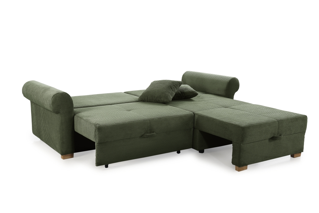 JOB Ecksofa LIST ca. 248x161cm in Stoff Cord grün