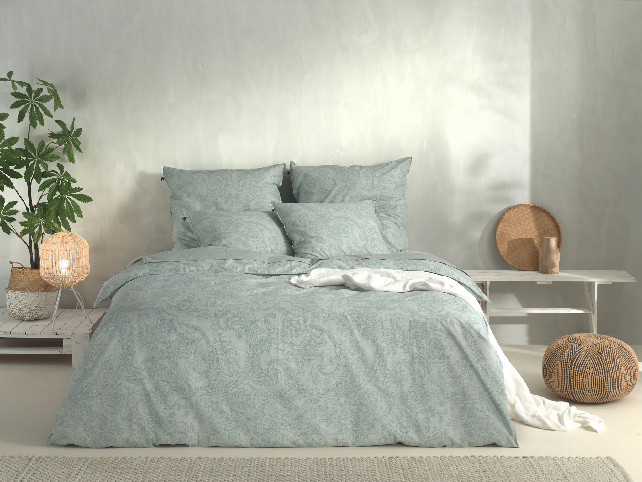 Heckettlane Bettwäsche ca. 200x200cm in Farbe Mint-Green