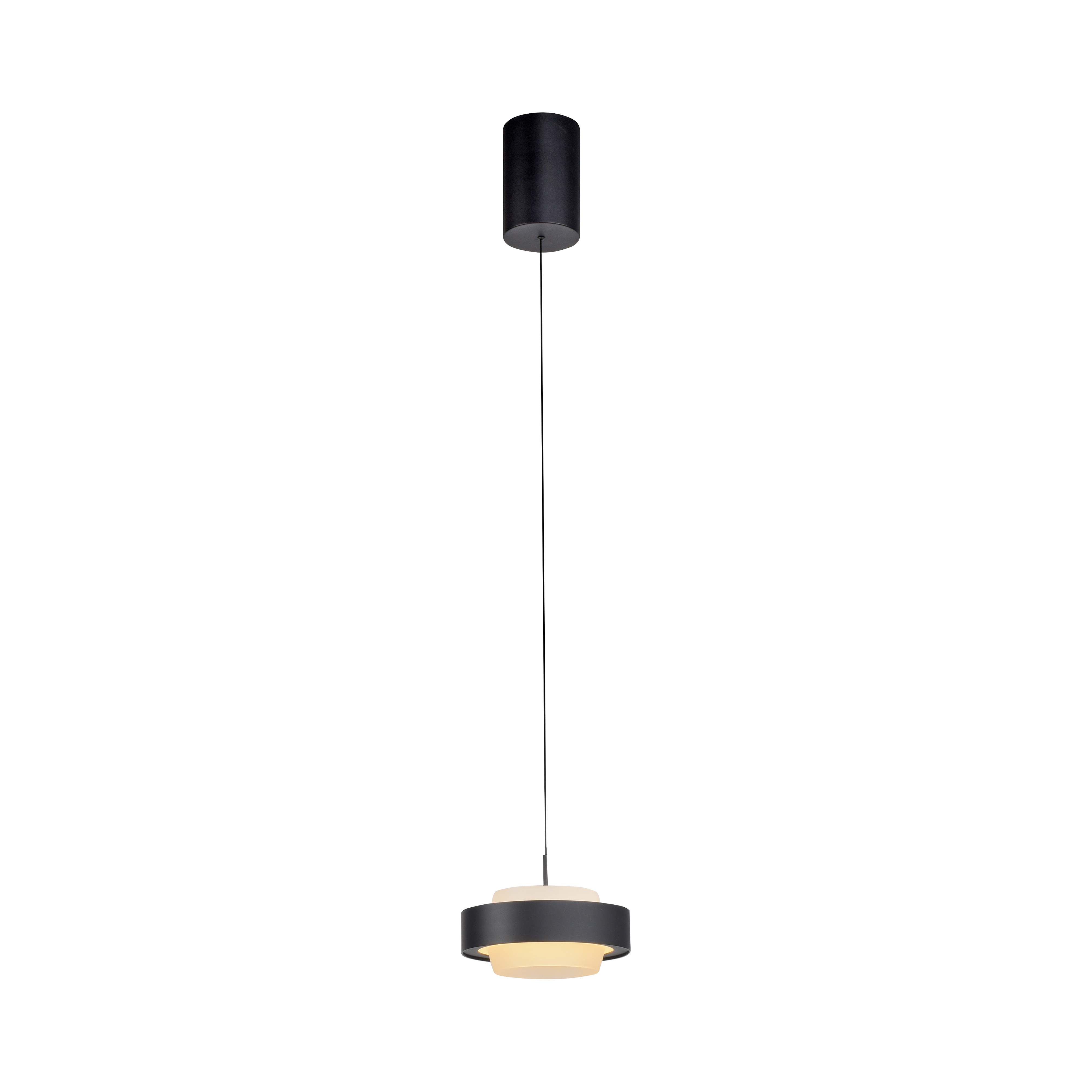 LED-Pendelleuchte ELMO in Schwarz, Hängeleuchte, Pendelleuchte, schwarz, rundes Licht, Deckenlampe