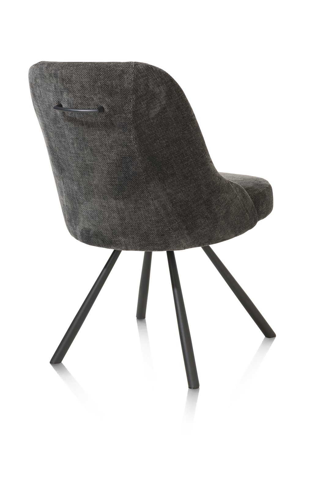 // Stuhl // Stoff Livigno anthrazit // Gestell drehbar schwarz // inkl. Griff // ca. B55 H88 T66 cm, Sessel, Stuhl, Garnitur, Holzbeine, Grau