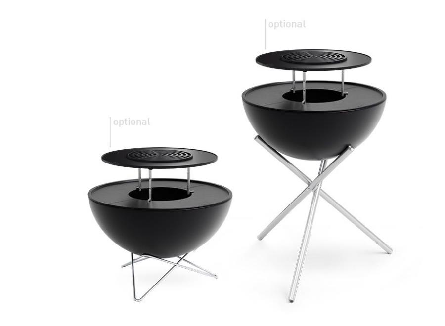 Sear Grate BOWL 57 in Gussrost, Grill, Schale, Beistelltisch, Outdoor, Metallbeine