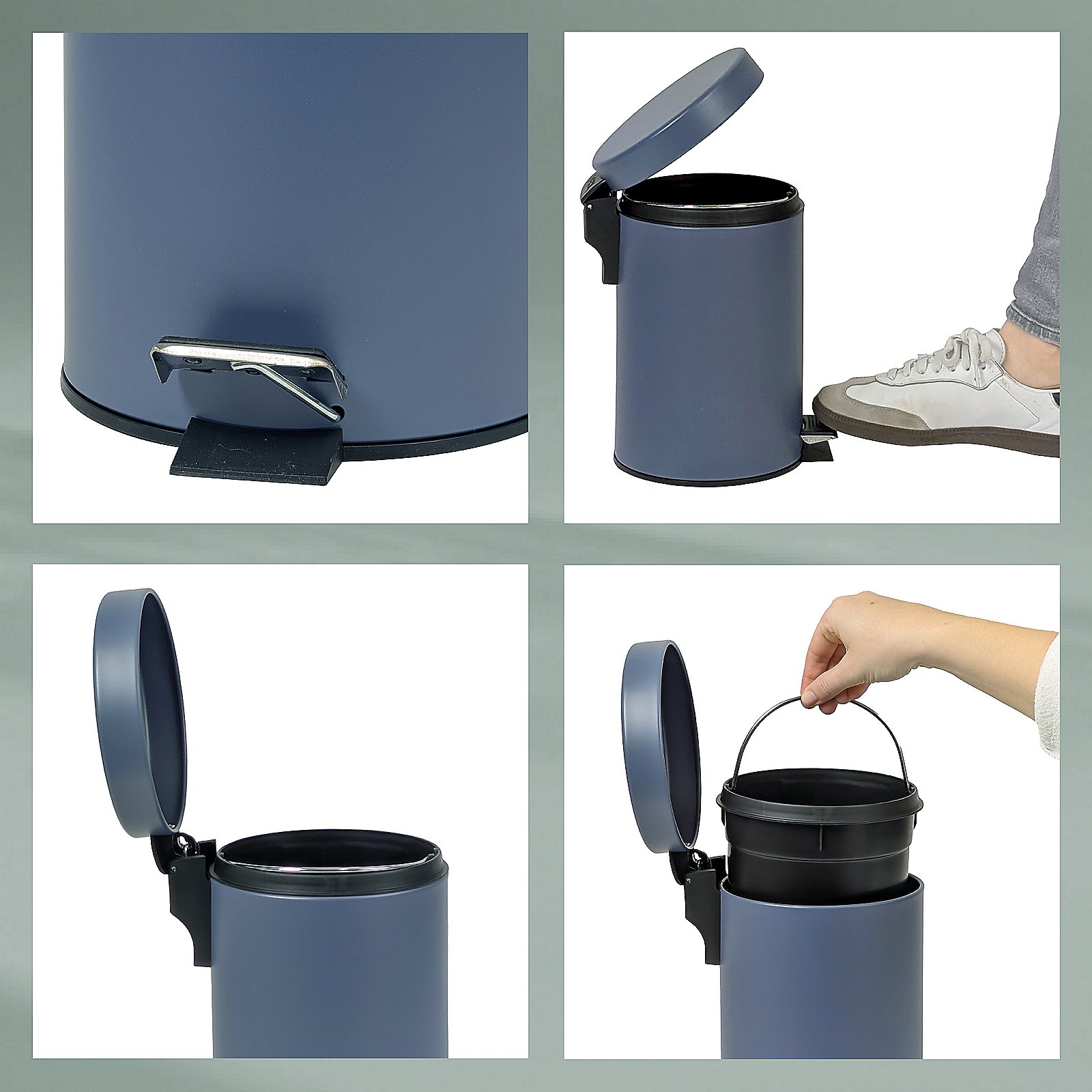 Kela Kosmetikeimer Monaco ROSE in Malvenblau Kela Kosmetikeimer Monaco ROSE in Malvenblau, Person, Zinn