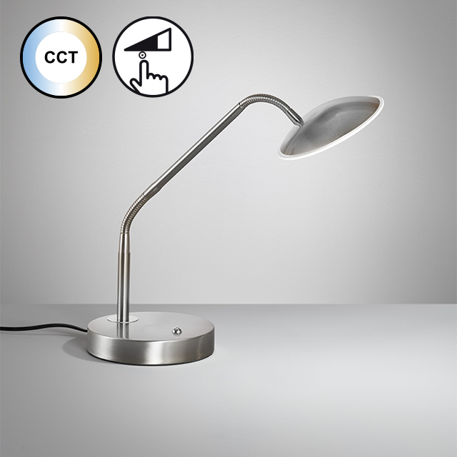 Fischer & Honsel LED-Tischleuchte TALLRI 1-flammig in Farbe Nickel matt/Glas teilsatiniert Fischer & Honsel LED-Tischleuchte TALLRI in Nickel matt/Glas teilsatiniert