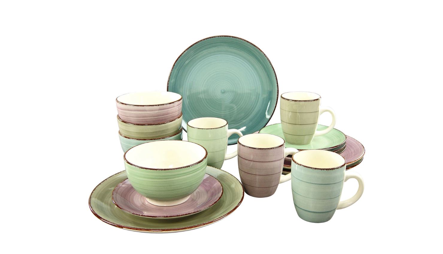 Creatable Kombiservice-Set, 16-tlg. Bella Casa in Farbe Bella Casa, Geschirrset, Teller, Becher, Keramikteller, Pastellfarben