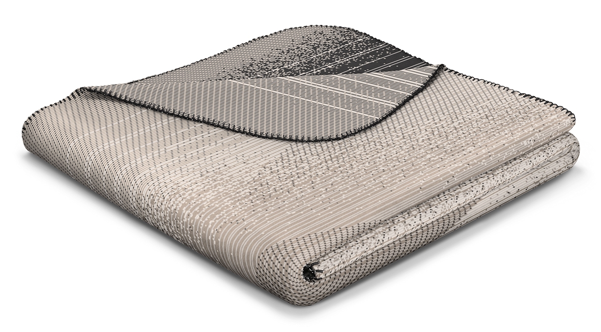 Biederlack Decke ca. 150x200cm in Farbe Desert Wave, Decke, Plaid, Stoffdecke, Gemustert, Graustufen