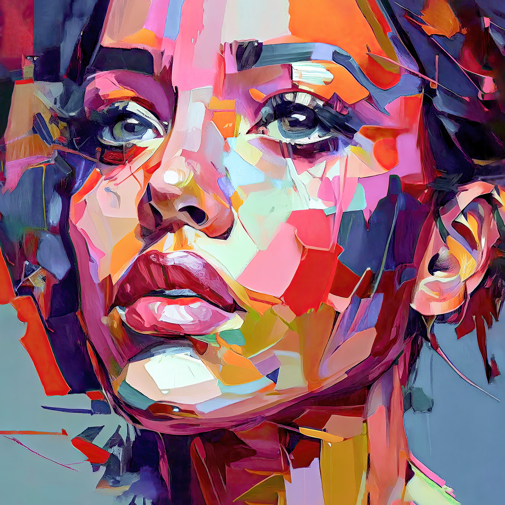 PRO ART Canvas-Art Junges Wohnen 40x40cm Colorful Woman Portrait I PRO ART Canvas-Art Junges Wohnen 40x40cm Colorful Woman Portrait I