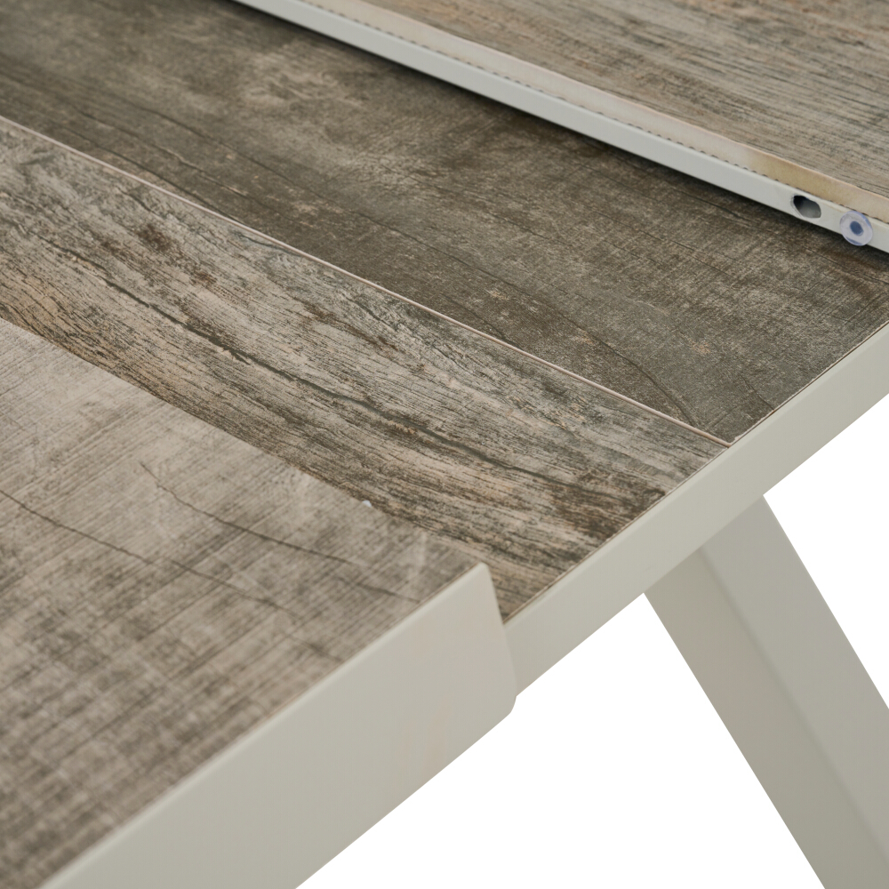 Ausziehtisch SINCRO ca. 160(200)x100cm in Farbe seidengrau, washed grey, Holz, Sperrholz, Innenarchitektur, Tabelle, Bodenbeläge