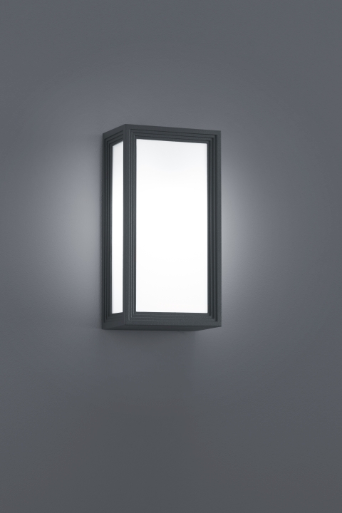 Trio LED-Wandleuchte TIMOK 1-flammig in Farbe anthrazit, Glas Kunststoff weiß