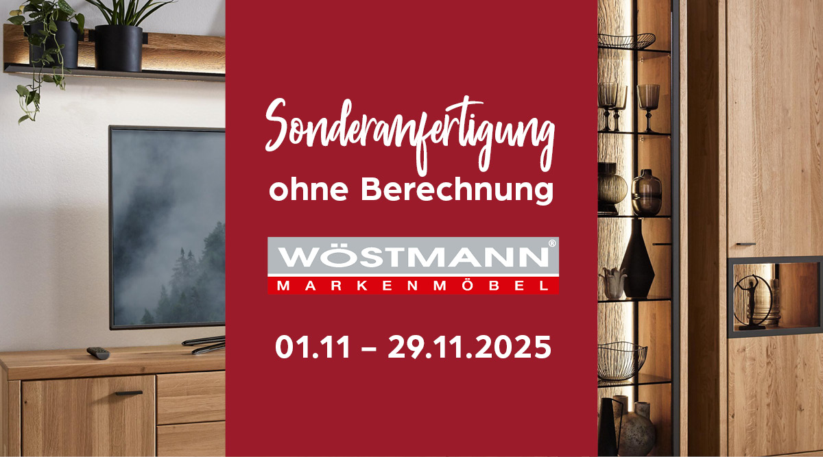 Wöstmann Aktion: Sonderanfertigungen gratis sichern! Innenarchitektur, Bildschirm, Computer-Hardware, Überwachen, FERNSEHER