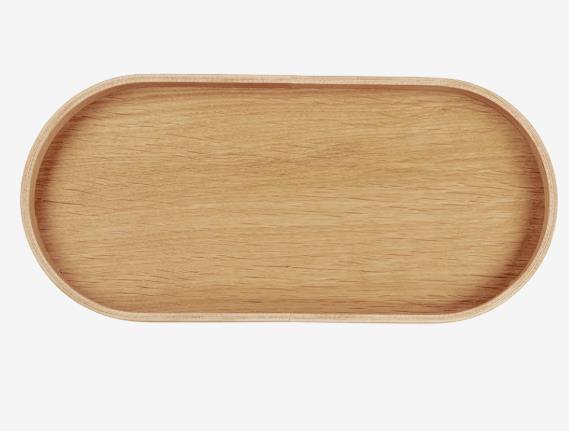 Tablett, oval 35,5 cm in Eiche beige matt Tablett, oval 35,5 cm in Eiche beige matt, Holztablett, Schale, Ovales Tablett, Holz, Naturalholz