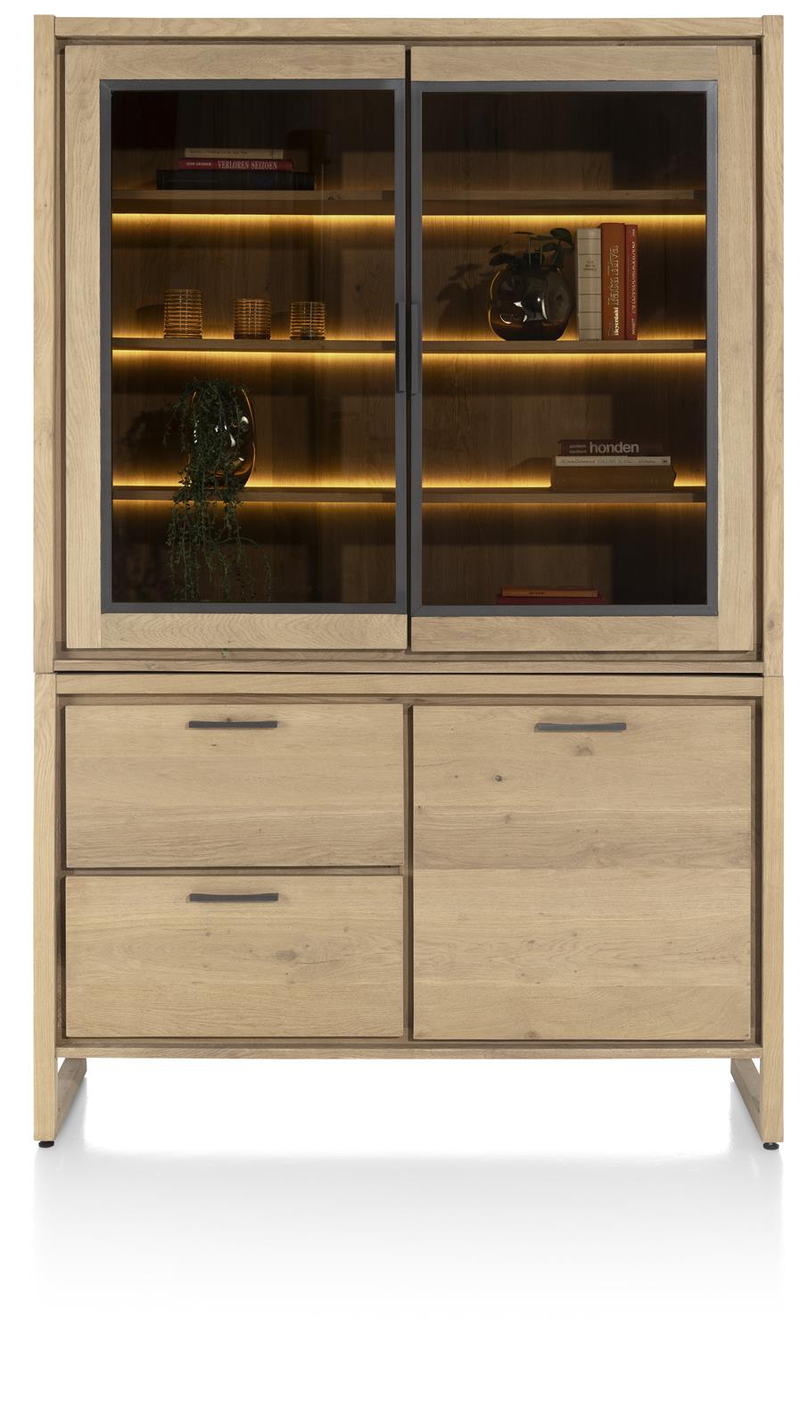 Henders & Hazel Buffet NYSTEAD ca. B140 H210 T35 cm in Eiche furniert mit Platinlack