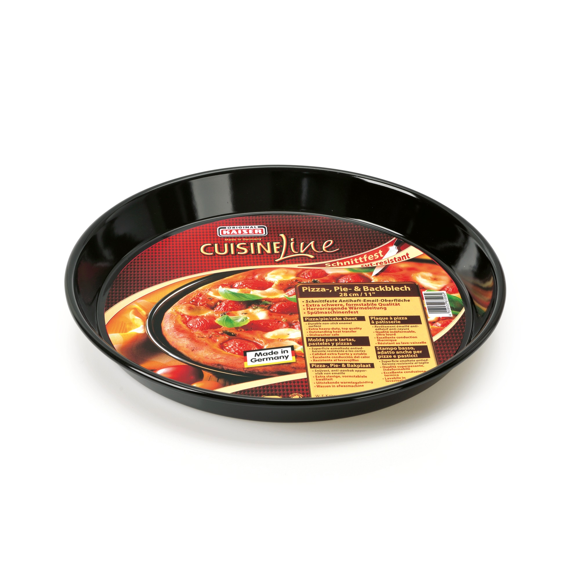Kaiser Pizza- Pie-/ Backblech Ø 28 cm in schwarz