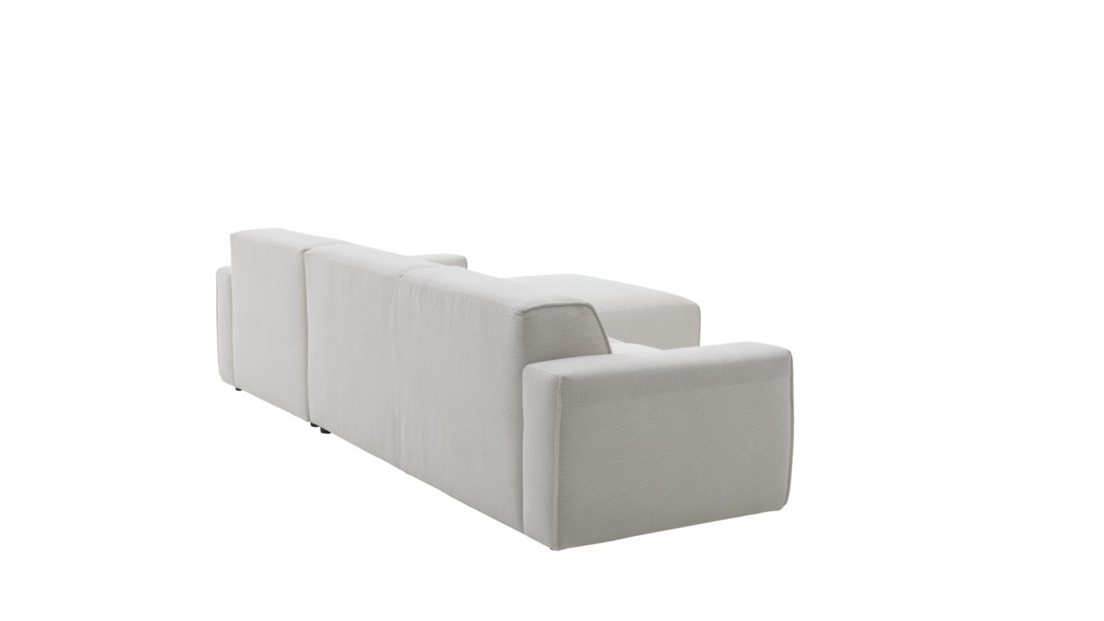Roomio Eckkombination NO. 4100 ca. 285x189cm in Stoff Feincord weiß