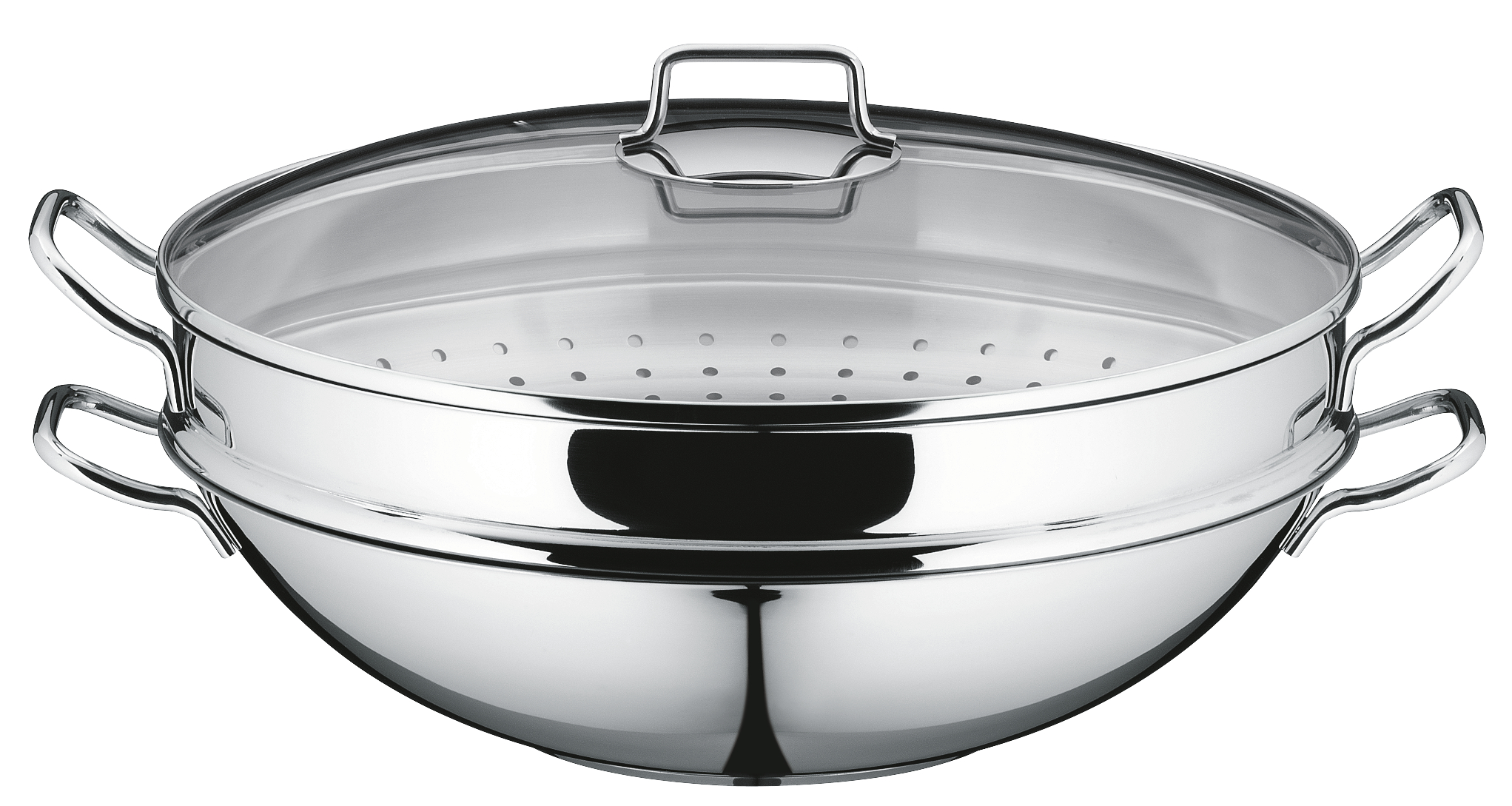 WMF Macao Wok-Set, 36 cm, 4-teilig in Edelstahl
