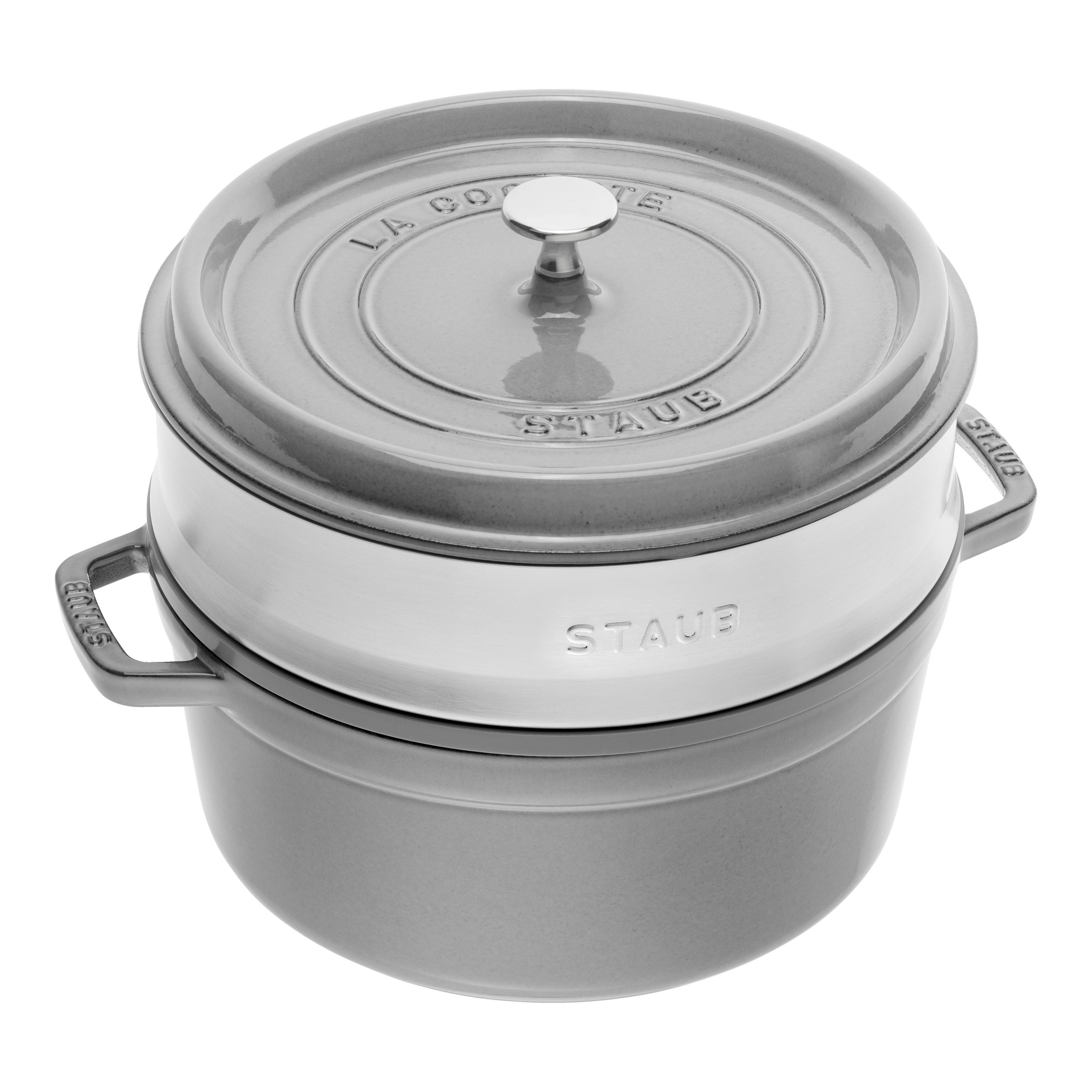 Cocotte mit Dämpfeinsatz 26cm LA COCOTTE in Farbe Graphit-Grau