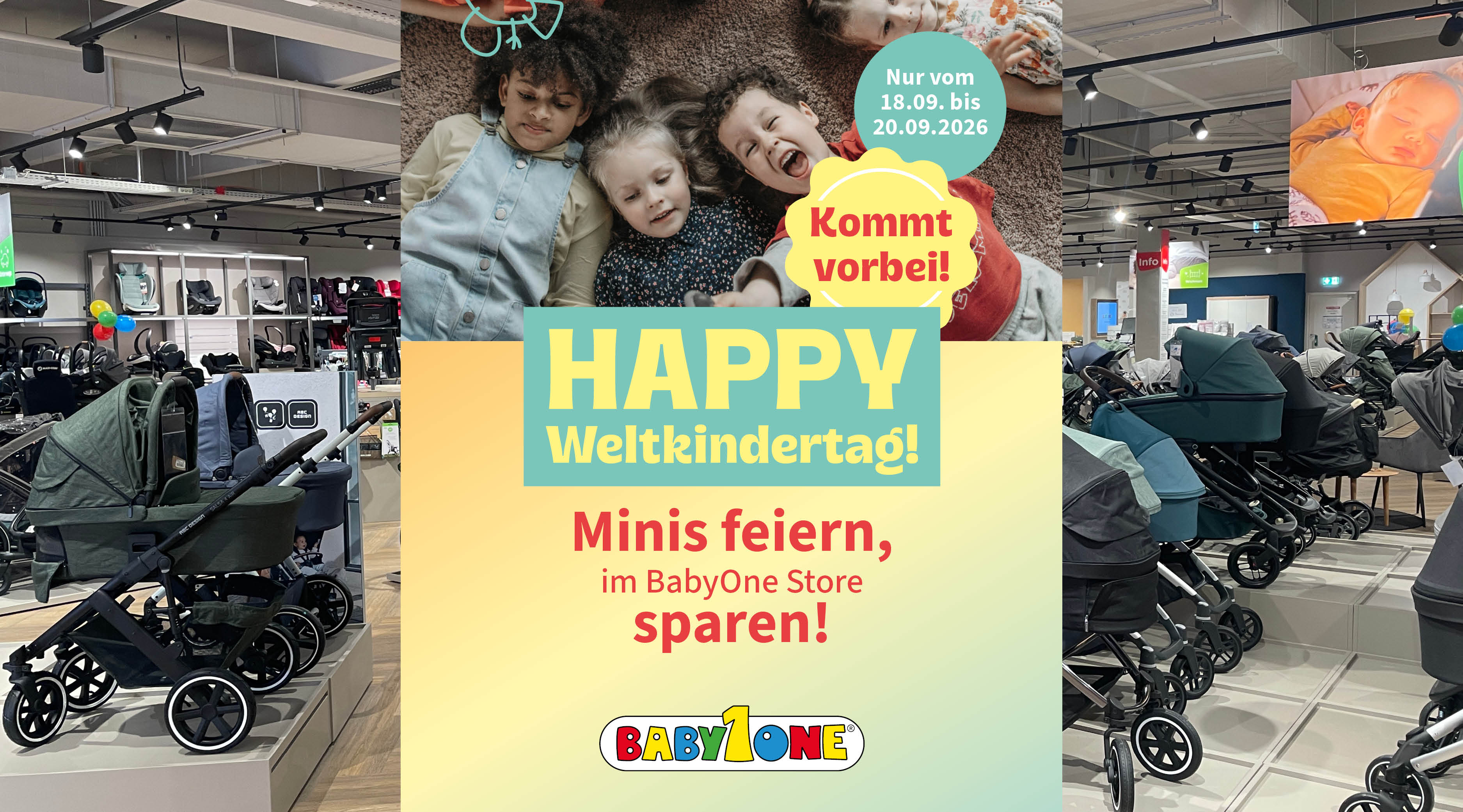 🌍Weltkindertag bei BabyOne baby-stroller, stroller, kids-stroller, shop-floor, baby-store